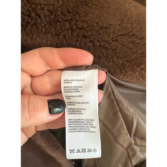 Rebecca Minkoff Double Breasted Teddy Sherpa Coat - Brown XL-NWT - Picture 6 of 7
